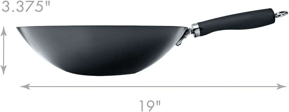 12 Inch Wok dimensions on white background