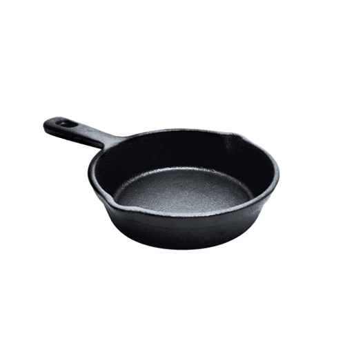 Cast Iron Mini Frying Pan on white background