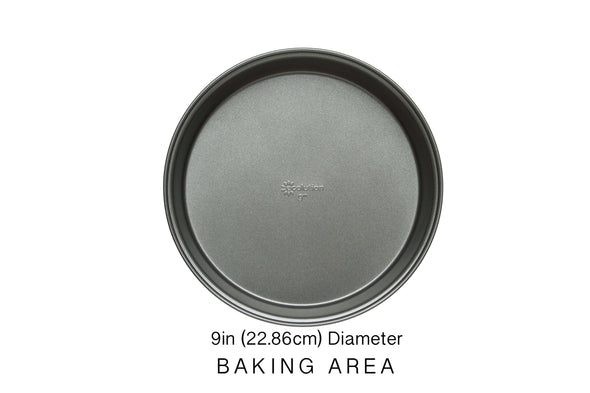 Round Cake Pan dimensions on white background