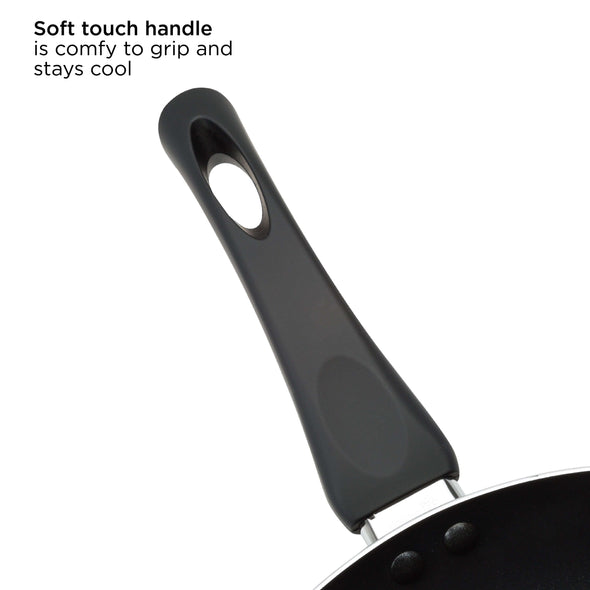 Elements 3 Piece Fry Pan Set handle on white background