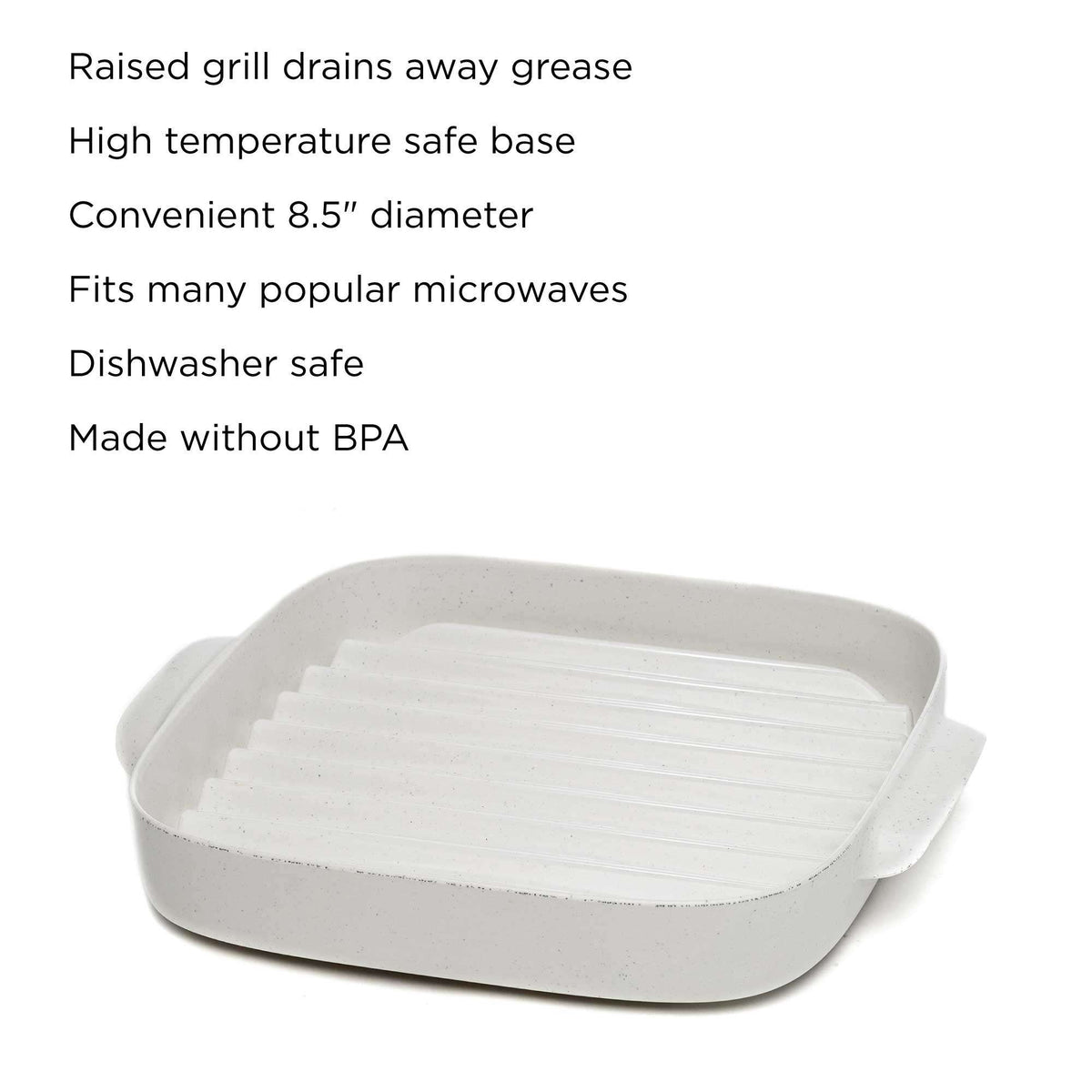 Microwave Bacon Cooker Rack, Grill Crisper Tray 8.5”- White - Ecolutio –  Ecolution Cookware