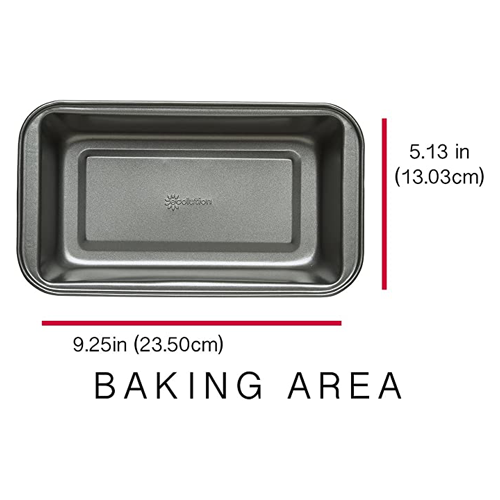 BakeIns Large Non-Stick Loaf Pan with dimensions and features