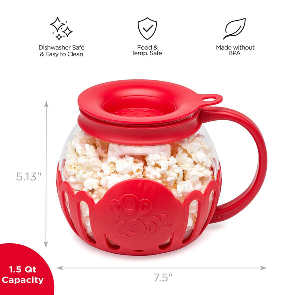 Micro-Pop Popcorn Popper, With 3-in-1 Lid - Ecolution