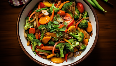 "Delicious and Colorful Veggie Stir Fry Recipe with Ecolution Carbon Steel Non-Stick Wok"