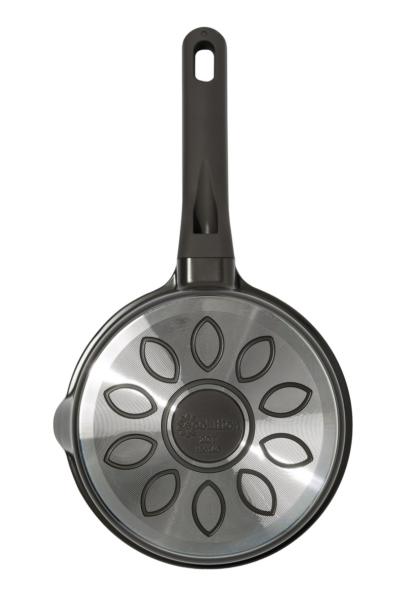 Aria 2Qt Cast Aluminum Saucepan with Glass Lid – Charcoal or Cream - E ...
