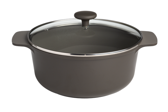Aria Cast Aluminum Dutch Oven with Glass Lid – Charcoal or Cream - 4.3 Qt or 7 Qt - Ecolution