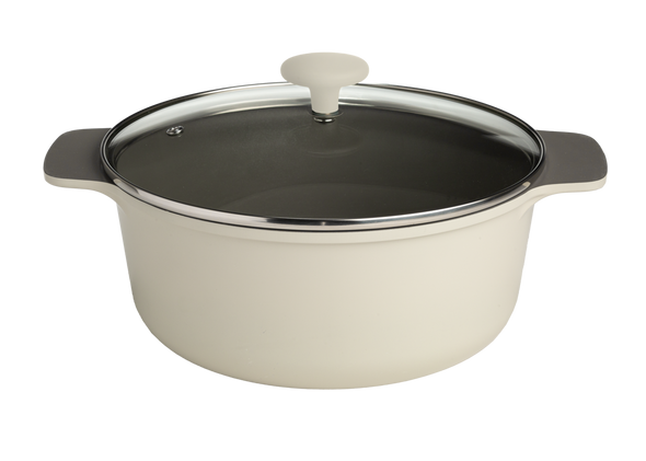 Aria Cast Aluminum Dutch Oven with Glass Lid – Charcoal or Cream - 4.3 Qt or 7 Qt - Ecolution