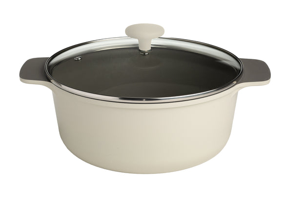 Aria Cast Aluminum Dutch Oven with Glass Lid – Charcoal or Cream - 4.3 Qt or 7 Qt - Ecolution