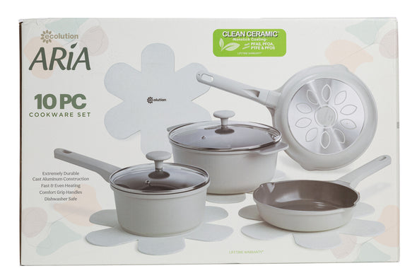 Aria 10-Piece Cast Aluminum Cookware Set - Ecolution