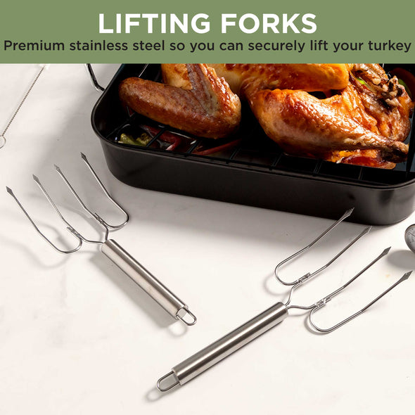 Kitchen Extras 5-Piece Stainless Steel Turkey Tool Set