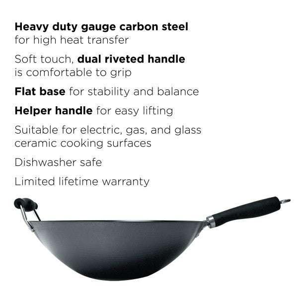 Carbon Steel Wok - 14-Inch