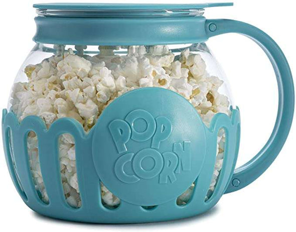 1.5qt Teal Micro-Pop Popcorn Popper on white background
