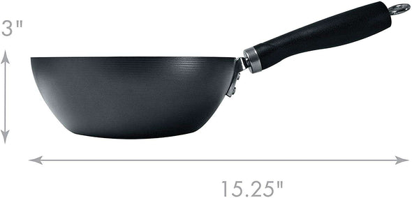 8 Inch Wok dimensions on white background