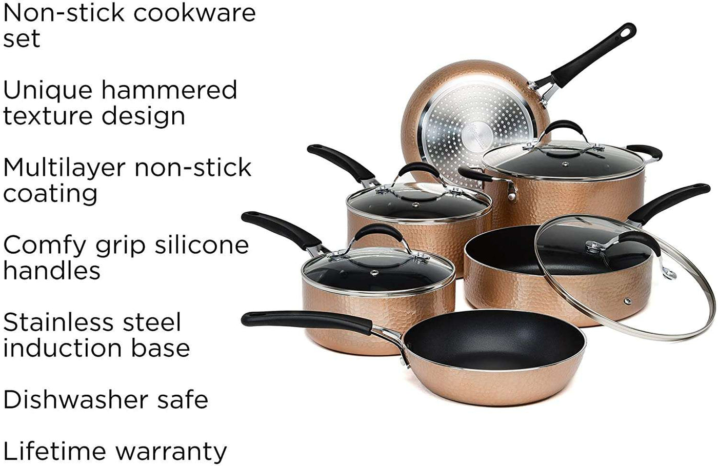 Bliss Non-Stick Ceramic Cookware Set, 8 Piece - Ecolution