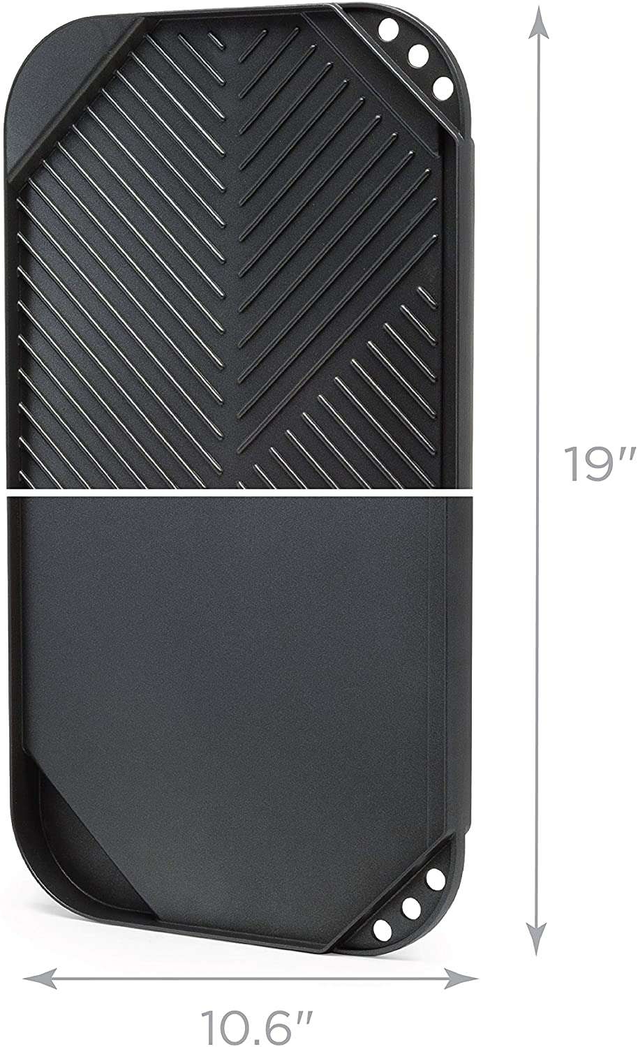 Ecolution Kitchen Extras Non-Stick Cast Aluminum 19 1/2 x 11 Double Burner  Reversible Grill/Griddle 