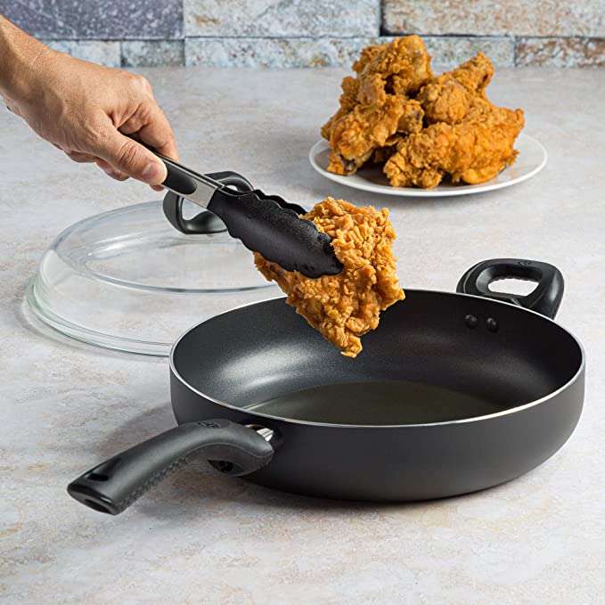 Gibson Everyday 11 Highberry Chicken Fryer with Lid in Grey