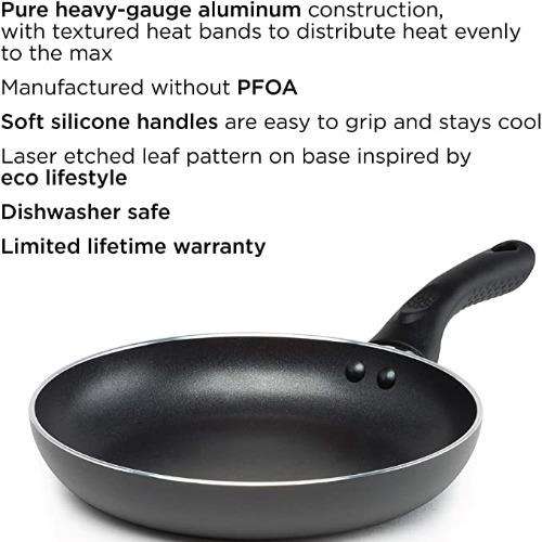 Ecolution Elements Fry Pan, Non-Stick Coated Aluminum, Gray, 9-1/2 In.