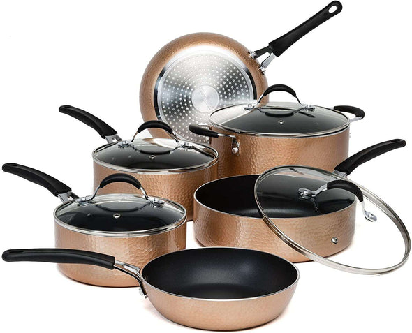 Impressions 10 Piece Hammered Cookware Set