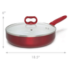 Bliss Non-Stick Ceramic Sauté Pan with Lid with dimensions