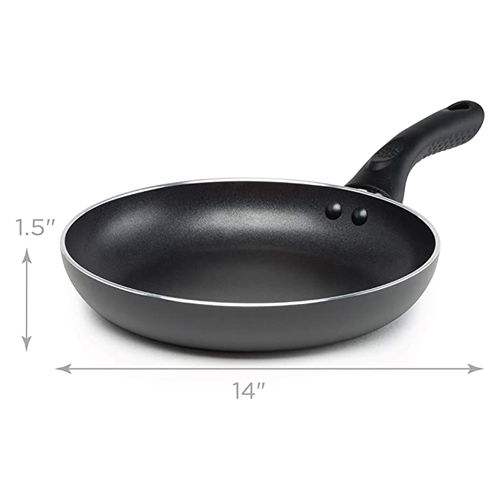 Artistry Non-Stick Fry Pan with dimensions on white background