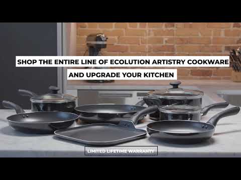 Ecolution Artistry Series EABK-5128 Fry Pan, 11 in Dia, Aluminum Pan, Black  Pan, Hydrolon Pan, Stay-Cool Handle